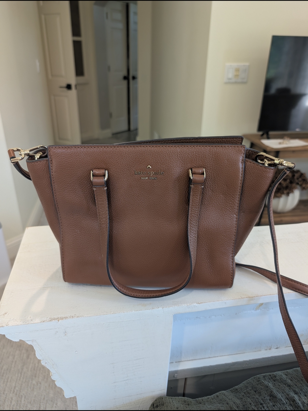 Kate Spade Jackson Medium Brown Leather Tote Bag - Structured Satchel